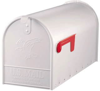 Witte grote Amerikaanse brievenbus