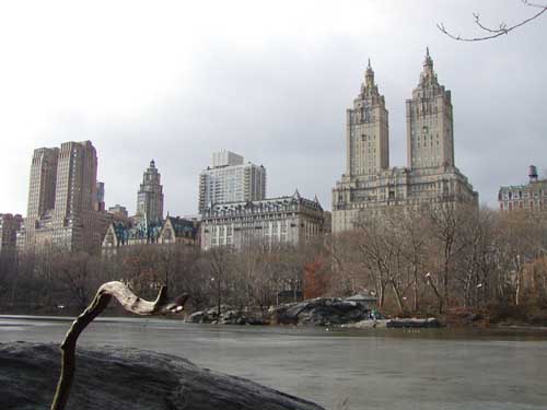 Central Park: uitblik op Manhattan