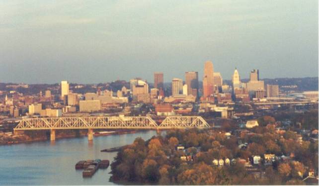 Zonsondergang over Cincinnati