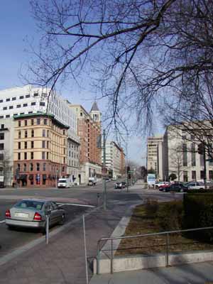 Anonieme straat in Washington DC nabij de National Mall