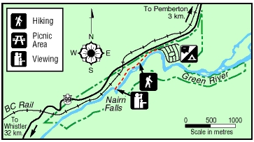Kaart van de Nairn Falls-wandeling