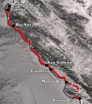 Pismo Beach naar Monterey