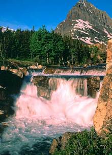 Waterval in Glacier NP in Montana