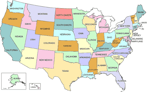 Landkaart Amerika