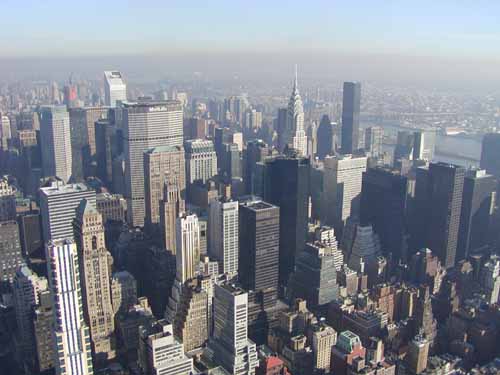 Zicht op een deel van Manhattan vanaf het Empire State Building
